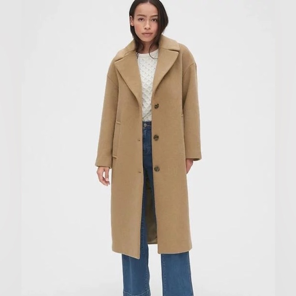 Gap Oversized Wool Coat - Tan/Camel